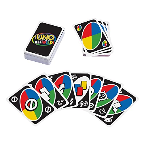 UNO All Wild Card Game with 112 Cards, Gift for Kid, Family & Adult Game Night for Players 7 Years & Older, HHL33