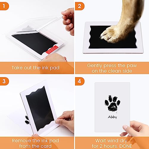 Nabance Baby Handprint and Footprint Kit, Paw Print Kit for Dogs & Cats, 4 Inkless Print Pads, 8 Imprint Cards, Dog Paw Print Kit, Pet Paw Stamp Pads, Pawprint Family Keepsake Kit, Medium Size