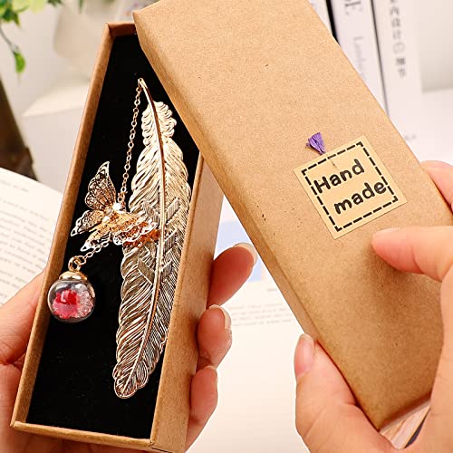 Toirxarn Metal Feather Bookmark - Perfect Gift for Mother's Day, Women's Birthdays & Teacher Appreciation, Chic Literary Accessory & Elegant Reading Aid for Readers and Book Lovers - with Gift Box