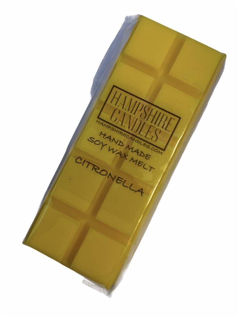 Citronella Wax Melts   Highly Scented   Soy Wax, Cruelty & Vegan Free   Handmade Snap Bar (2 Bars)