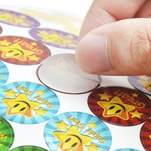 Innoveem Star Stickers For Children – Premium Quality School Stickers For Teachers To Praise Good Work & Behaviour - Smiley Small Star Stickers For Reward Chart With Strong Adhesive Glue [240 Pack]