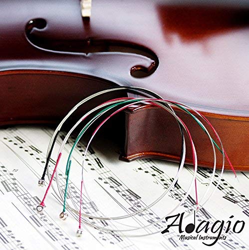 Adagio Pro - Violin Strings - 4/4 Classic Silver Violin String Set/Pack With Ball Ends For Concert Tuning. Expert to Beginners.