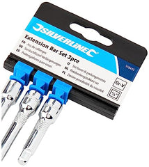 Silverline 598440 Extension Bar Set 3pce 1/4 inches, Silver