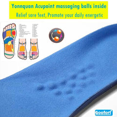 Goofort Women Men Massage Insoles Gel Insoles Stimulating Yonnquan Acupoint Relieve Your Sore Feet 3D-Xpain™-Plus with Cushion Shock Absorption Work Boots Long Sports Standing Pressure Relief UK5-13