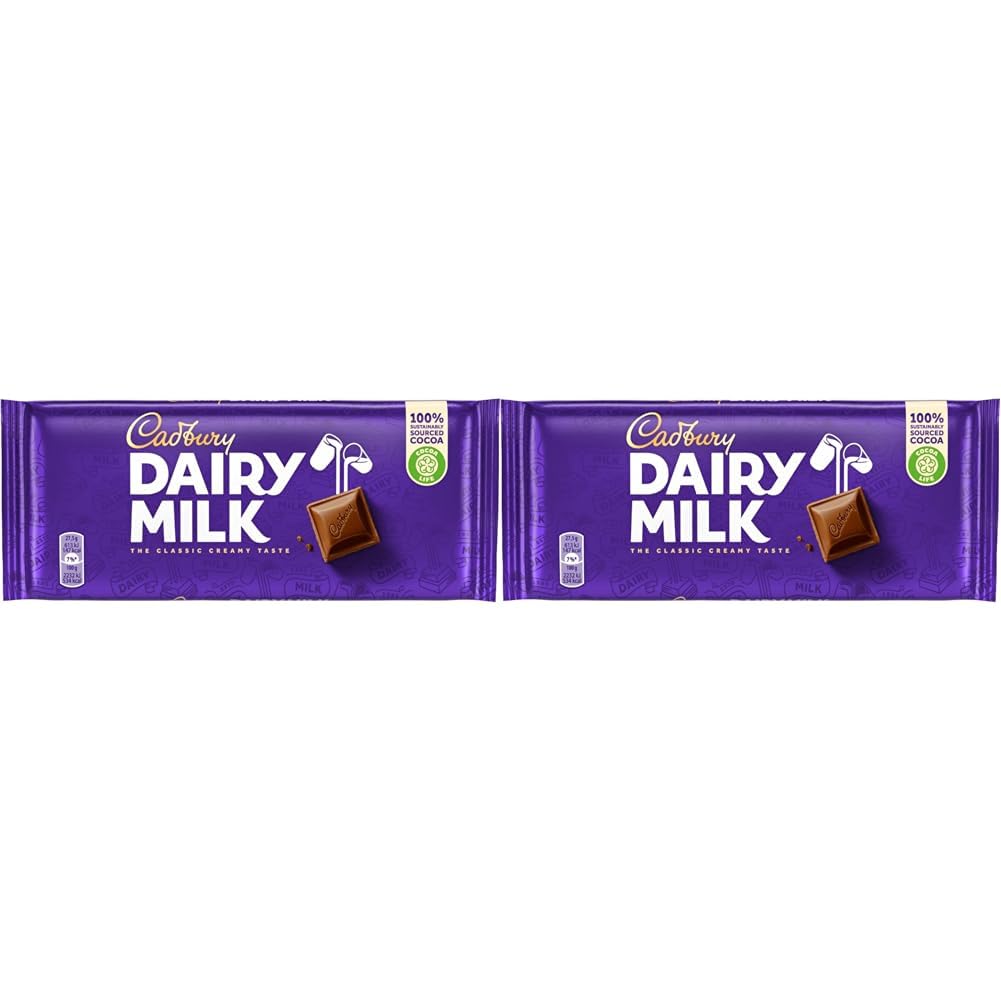 Cadbury Dairy Milk Chocolate Bar 110g (Pack of 2)