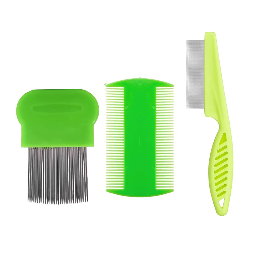 Lice Comb, 3 Pcs Lice Combs, Double Sided Lice Combs, Stainless Steel Tooth Comb, Lice Removal Combs