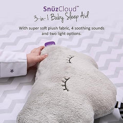 SnuzCloud 3-in-1 White Noise Machine - Baby Sleep Aid with Soothing Pink Noise and Sensory Lights, Newborn Essential for the Cot, Crib, and More, Adjustable Volume, Lightweight and Portable