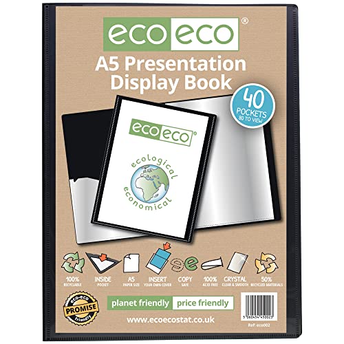 eco-eco A5 50% Recycled 40 Pocket Presentation Display Book