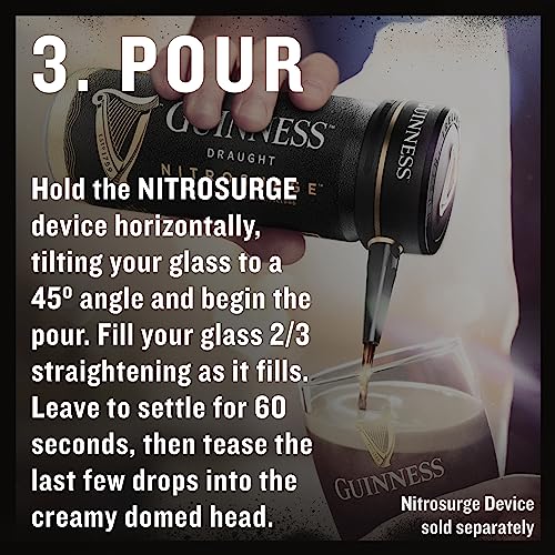 Guinness Draught│Nitrosurge│Stout Beer│4.1% vol│4x558ml│Perfect Pub Pour At Home│Guinness Six Nations│Ready for Rugby│Cans