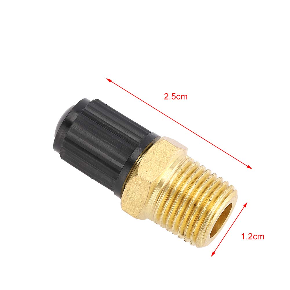 Tank Fill Valve,2 Pcs 1/4 Inch NPT MPT Brass Air Compressor Tank Fill Valve with Plastic Cover Brass Tank Fill Valve