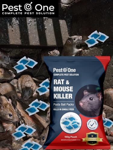 Pest O One Powerful Advanced Mice Mouse Rat Pasta Bait Single Feed Killer Sachets (15 x 10g Pack) Brodifacoum UK Strongest Strength