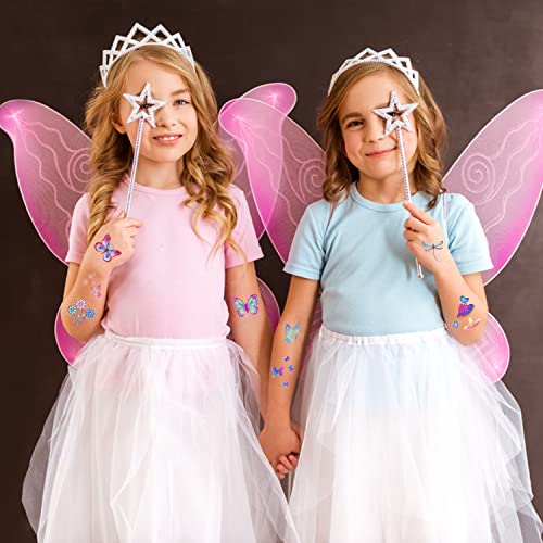 Leesgel 130 Styles Butterfly Glitter Tattoos for Kids, Butterfly Stickers, Temporary Tattoos for Girls Party Bag Fillers Birthday Decorations Fancy Dressing Up Accessories, Butterfly Gifts Favours