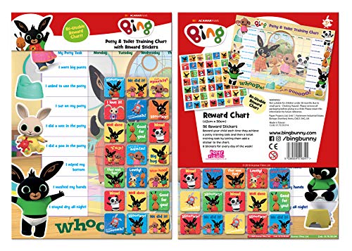 Paper Projects 01.70.30.014 Bing Potty & Training Reward Chart and Reusable Stickers, 29.7cm x 42cm