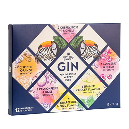 Gin Infusions Variety Gift Pack   Make Your Own Delicious Flavoured Gin   12 Delicious Infusion Bags for Gin Drinks