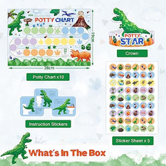 WERNNSAI Potty Training Chart - Dinosaur Toilet Training Reward Chart with 270 Potty Training Stickers Crown Sticker Chart for Boys Toddler Kids Potty Training for Birthday Gift