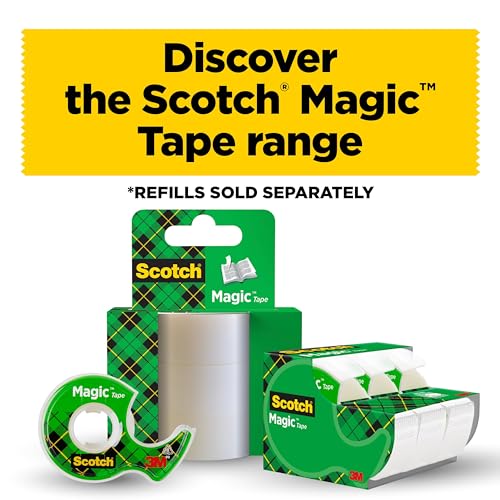 Scotch Magic Tape, 4 Rolls , 19 mm x 33 m - General Purpose Sticky Tape for Document Repair, Labelling & Sealing