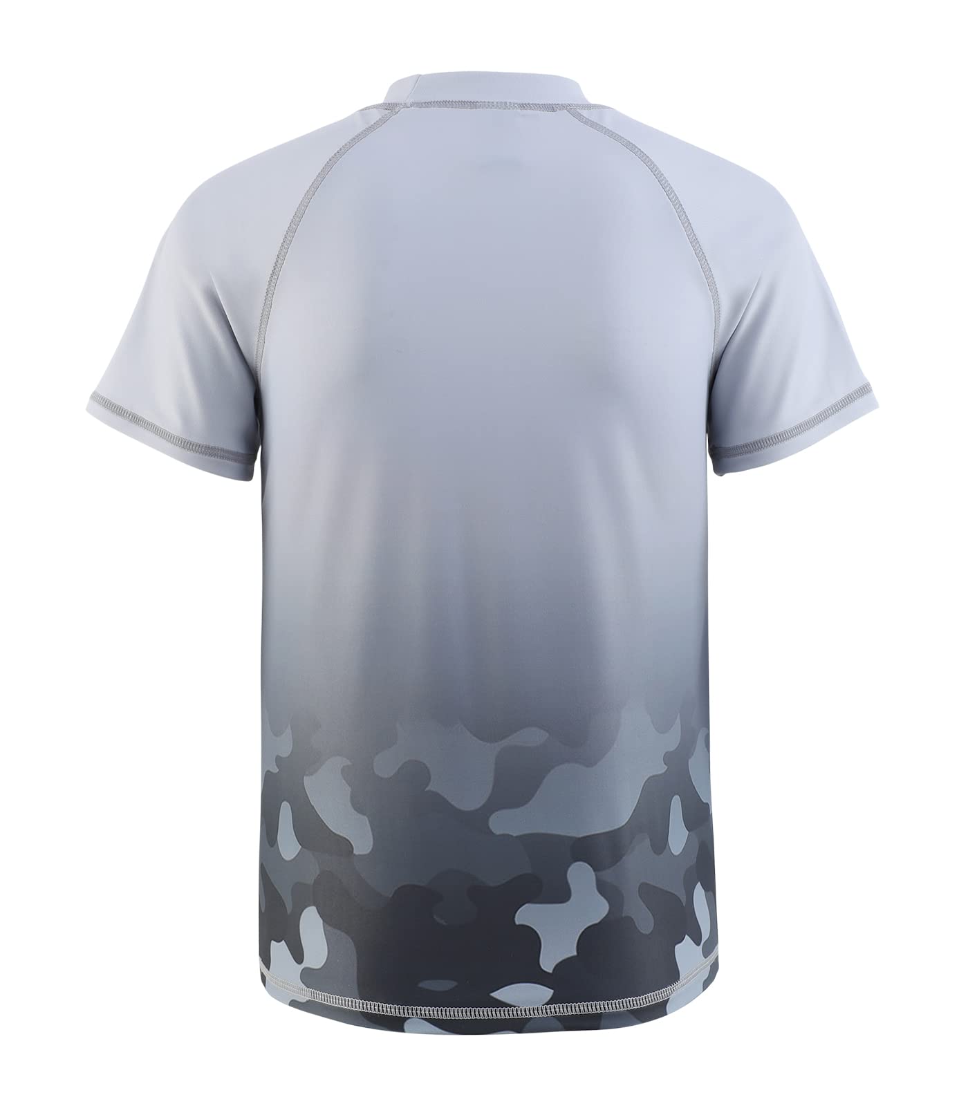 Boys Swim Top Short Sleeve Kids Rash Guard Child Quick Dry Swim Shirts Boys Rash Vest Age 7-8 Years Grey Camo