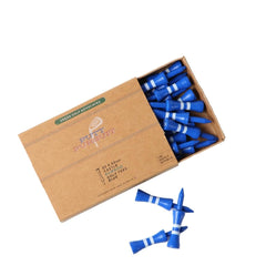 Putt Pursuit Bamboo 50mm Castle Golf Tees (Pack of 30) - Durable, Biodegradable & Sustainable Material - Consistent Ball Height & Reduced Friction - Professional Golfing Accessories - Blue