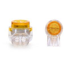 QWORK® 200 Pack UY Connectors K1, Waterproof Orange Clear Telephone Cable Connectors UY Butt Splice Connectors Jelly Crimp Connectors for Data Cable Phone Wire Joints (K1)