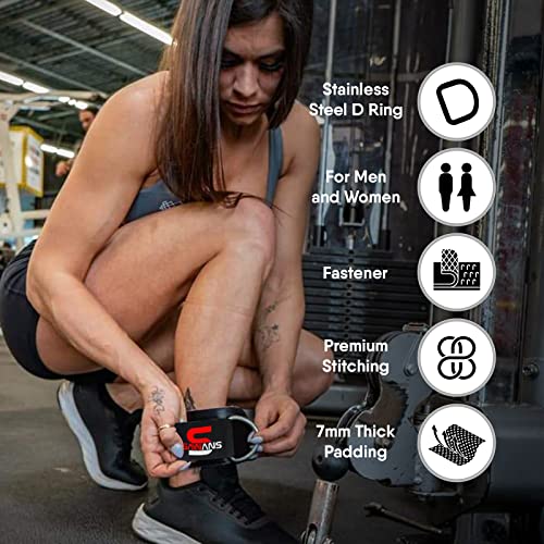 SAWANS Weightlifting Ankle Cuff Gym Pulley 1XD Straps Neoprene Ankle Strap for Machine Cable Attachment Kickback Leg Extension Glute Curls Booty Builder Thigh Strengthener