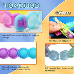 TOANWOD 24PCS Pop Party Bag Fillers for Kids - Fidget Bracelets Pack Glow in The Dark - Poppet Sensory Party Favors Classroom Prizes Gifts - Birthday Box Stocking Stuffers for Boys Girls