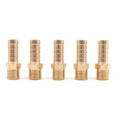 Hsthe Sea 5 Pcs 10 mm to 1/4” BSP Solid Brass Hose Tail Connector Barbed to BSP Male Thread,Pond/Pool/Hose Pipe Adapter