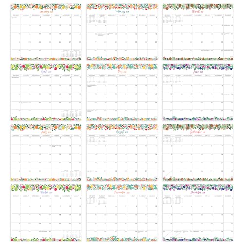 S&O Fruity Magnetic Fridge Calendar from January 2024-June 2025 - Tear-Off Refrigerator Calendar to Track Events & Appointments - 18 Month Magnetic Calendar for Fridge for Easy Planning - 8 inchesx10 inches in.