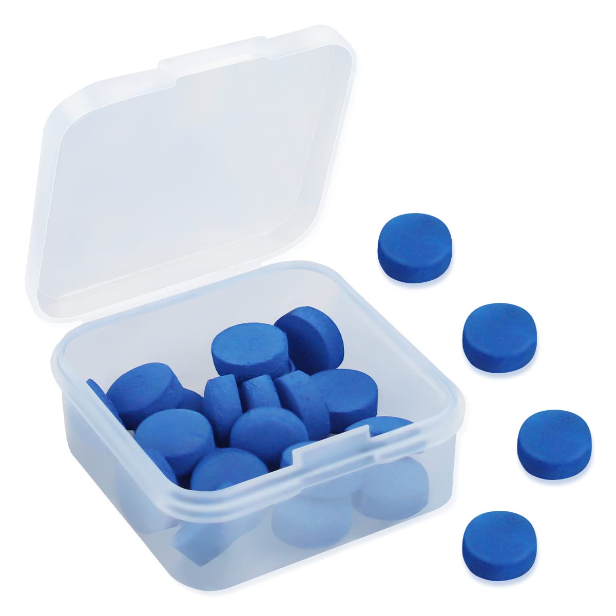 LICQIC 10 Pcs Blue Diamond Cue Tips, 10mm Pool Queue Tips with Plastic Storage Box for Pool Cues and Snooker