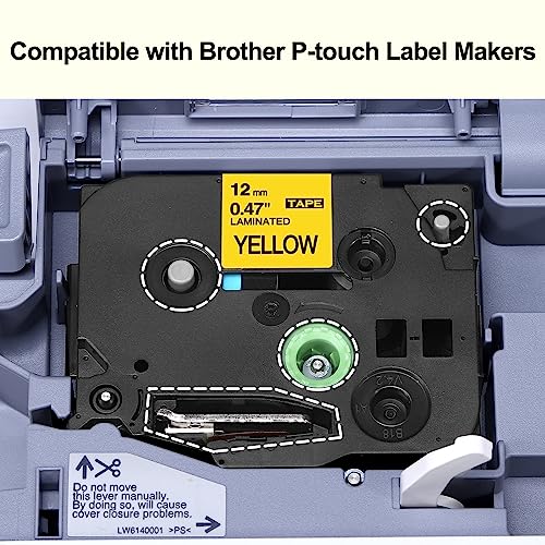 3X Upwinning Tze-631 Yellow Label Tape 12mm Compatible Brother Label Printer Tape 12mm Yellow AZe631 TZe631 AZe-631, Replace Brother P-Touch Yellow Tape for PT-H110 PT-P300BT H101C E110 H105 H200 D210