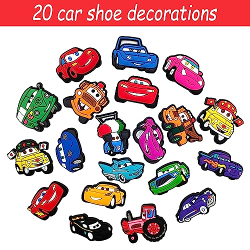 KODAA Car Shoe Charms Accessories Clog Shoes Decorations Cute Durable Water Proof Shoe Decoration PVC Shoe Charms Clog Car Shoes Decorations Car Shoe Accessories 20pcs