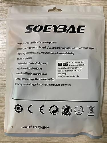 SOEYBAE 6.35mm (1/4 Inch) TRS Male to XLR Male 1.5M/5FT,Nylon Braid Balanced Interconnect Cord Patch Cable，for microphones, mixers, power amps