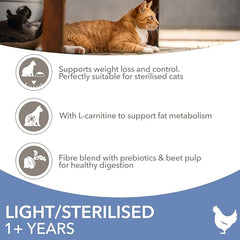 IAMS for Vitality Sterilised cat food - Dry food for sterilised/ castrated cats from 1 year with fresh chicken, 2 kg (Packing May Vary)