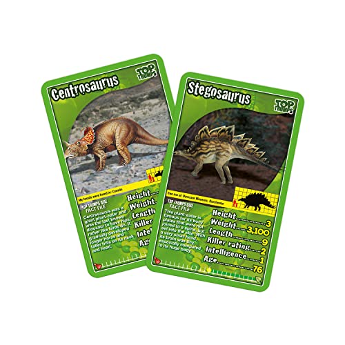 Top Trumps Dinosaurs Classics Card Game, Discover interesting facts in this educational packed game including the killer rating for a Tyrannosaurus Rex, makes a great gift for ages 6 plus