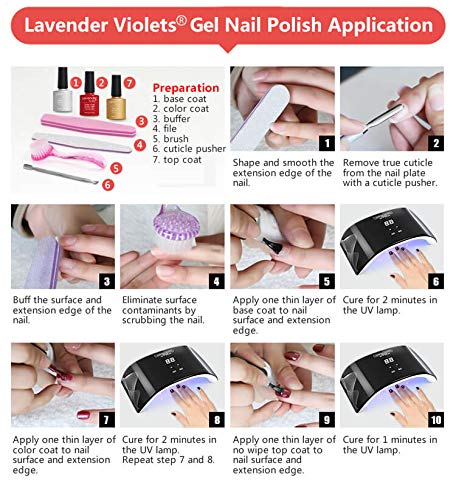 Lavender Violets 12ml Gel Nail Polish Pure White Glittery UV LED Soak Off Nail Lamp Curing Manicure Pedicure Larger Content Salon Quality Moonlight H545