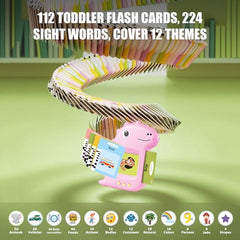 Talking Flash Cards for Toddler Toys for 2 3 4 5 6 Year Old Baby Girls Preschool Learning Resources Sensory Toys for Autism Educational Montessori Toys with 224 Words Interactive Gifts For Kid Age 2-6