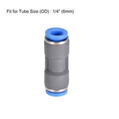 sourcing map Straight Push Connectors 6mm Quick Release Pneumatic Connector Plastic Union Pipe Tube Fitting Grey 5Pcs