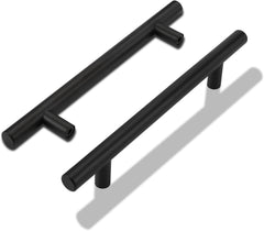 LONTAN 1 Black Kitchen Handles 160mm Kitchen Door Handles Black Handles for Drawers Drawer Pulls Black Kitchen Cupboard Handles Wardrobe Drawer Handles Vintage Stainless Steel Handles