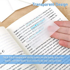 Sticky Notes Set, 150 Sheets Transparent Sticky Notes, Self Adhesive Clear Sticky Note Square, Waterproof Translucent Sticky Note Tab, Sticky Note Pad for Students School Office Supplies(7.6x7.6cm)