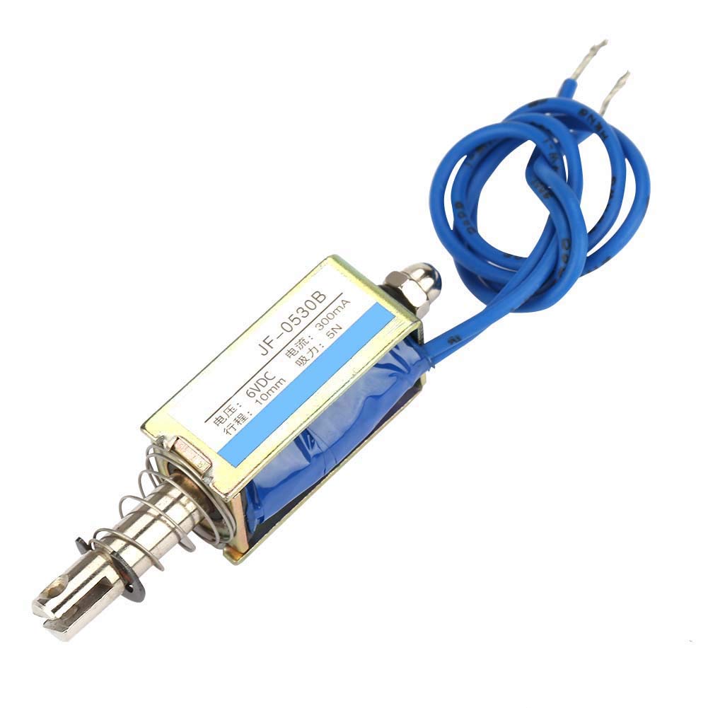 Pull Push Type Solenoid Electromagnet, JF-0530B DC 6/12/24V 300mA 5N Electromagnet Automation Control Linear Solenoid (6V)