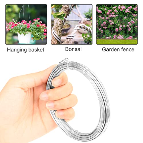 TooTaci Stainless Steel Wire,5M/1.5mm Bendable Craft Silver Stainless Steel Wire,Picture Wire, Hanging Wire for Garden wire trellis,Model Sculpting,Crafting