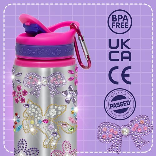 PURPLE LADYBUG Decorate Your Own Water Bottle Craft Kits for Kids - Girls Birthday Presents for Age 6and & Gifts for 10 Year Olds Girls - Arts and Crafts for Kids Age 6-12 & Great 8 Year Old Girl Gifts