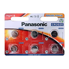 Panasonic Lithium CR2025 batteries, 6 Pieces