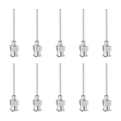 sourcing map 10pcs 17Gauge Stainless Steel Dispensing Needles, 1 inches All Metal Glue Needle Tube Blunt Tips Luer Lock for Thick Liquids, Ink, Glue, Lab Use