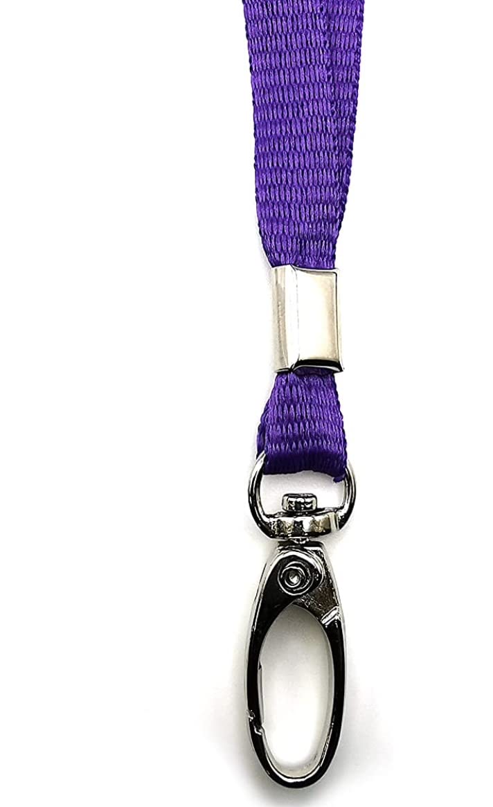 Lanyard Neck Strap ID Card Pass Badge Holder with Metal Clip and Safety Breakaway for Staff, NHS, Teachers, Nurse (1 Purple Lanyard)