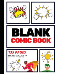 Blank Comic Book: Create Your Own Comic Strip, 135 Pages, Red (Large, 8.5 x 11 in.): Volume 1 (Action Comics)