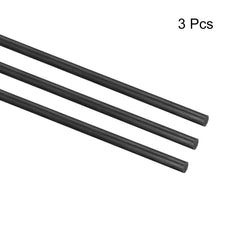 sourcing map Carbon Fiber Rod, 5mm x 100mm for RC Plane DIY Tool Wing Tube Quadcopter Arm, Pack of 3