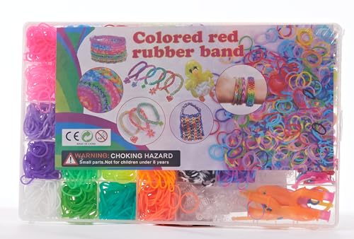 UUEMB 2500and Loom Bands Kit, 30 Colors Loom Bands for DIY Refill Bracelet Making Craft Kits, Loom Twist Bands with More Accessories in 40 Grids Case for Party, X-mas Birthday Gift for Kids