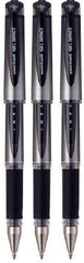 Uni Ball Black Capped (UM-153S) Gel Impact Rollerball Pen Ball Point Pens Broad 1mm Nib Tip 0.6mm Line Width Ink (Pack Of 3)