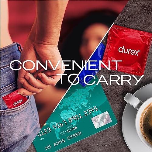 Durex Thin Feel Condoms, Regular Fit, 40s, Secure, Natural Latex, with Silicone Lube, Easy On Shape, More Sensitivity