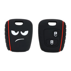 1 Pcs 2 Button Car Key Fob Cover Replacement, Funny Car Remote Control Key Case Shell Compatible with Peugeot 107 207 307 407 Citroen C1 C2 C3 C4 C5 Xsara Picasso Berlingo, Key Case No Blade